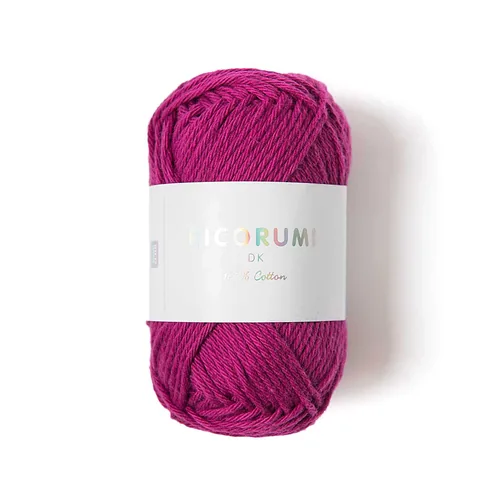 Rico Design Wolle Creative Ricorumi DK 25 g, Beere - Packungsgrösse: 1 Stück - Länge: 57.5 m - Material: Baumwolle - Detailfarbe: Brombeer - Waschbar bei: 30 °C - Nadelstärke: 3 mm - 4 mm