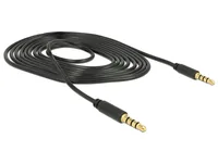 DELOCK Klinkekabel 3,5mm -> 3,5mm StSt 2.00m 4Pin schwarz