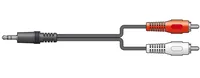 Skytronic Audio-Kabel CX405-1 3.5 mm Klinke - Cinch 1.5 m - Kabeltyp: Y-Kabel - Audioanschluss Seite A: 3.5 mm Klinke - Audiokanäle: Stereo - Audioanschluss Seite B: Cinch - Detailfarbe: Schwarz - Länge: 1.5 m