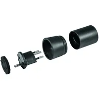 STEFFEN Fixadapter SchuKo – T12 mit Moosgummi - Detailfarbe: Schwarz - Stromanschluss Seite A: T12 - Schalter: Nein - Stromanschluss Seite B: Schuko - Typ: Fixadapter