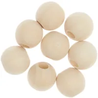 Rico Design 500212 beads Round bead Wood Natural 8 pc(s)