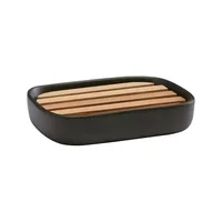 Aquanova Oscar soap dish Black, Wood