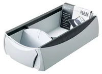 HAN Visitenkartenbox VIP 500 Karten, Schwarz/Silber - Anzahl Visitenkarten: 500 Stück - Produkttyp: Visitenkartenbox - Material: Kunststoff - Detailfarbe: Silber - Schwarz
