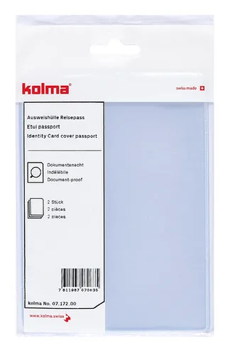 Kolma Ausweishülle für Reisepass Transparent, 2 Stück - Detailfarbe: Transparent - Funktionen Ausweishalter: Schützhülle
