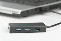 USB 3.0 OFFICE HUB 4-PORT INCL 5V/2A POWER SUPPLY ALU