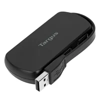 Targus USB-Hub ACH114EU - Stromversorgung: USB - Anzahl Ports: 4 - Detailfarbe: Schwarz - USB Standard: 2.0 (480 Mbps) - USB Anschluss 2 (Endgerät): USB-A - USB Anschluss 1 (Quelle): USB-A