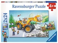 Ravensburger Puzzle Bagger und Waldtraktor 2 x 24 Teile - Motiv: Fahrzeuge - Altersempfehlung ab: 4 Jahren - Tiefe: 3.7 cm - Breite: 27.5 cm - Effekte: Box - Nachhaltigkeit: FSC®