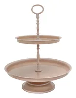 Chic Antique Etagere mit 2 Ablagen 32.5 cm, Rosa - Produkttyp: Etagere - Materialtyp: Metall - Material: Eisen - Detailfarbe: Rosa - Anzahl Etagen: 2 × - Stapelbar: Nein
