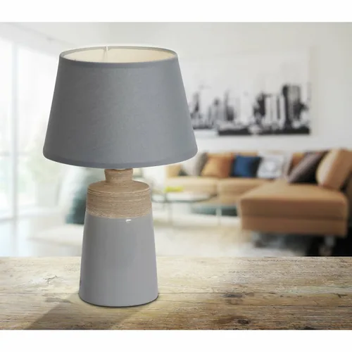 Näve Tischleuchte «Talia» h: 31 cm Grau - Betriebsart: Netzbetrieb - Lampensockel: E14 - Farbtemperatur Kelvin: Je nach Leuchtmittel - Zusätzliche Ausstattung: Keine - Gesamtleistung: 40 W - Dimmbar: nicht dimmbar