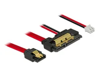 Delock SATA3-Kombikabel 2 Pin Strom, 10 cm - Datenanschluss Seite A: SATA - Datenanschluss Seite B: SATA mit Strom - Detailfarbe: Rot - Anzahl Ausgänge: 1 × - Winkelstecker: Nein - Kabellänge: 10 cm