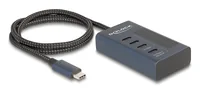DELOCK USB 10 Gbps Hub mit 4 USB Type-C Ports davon 3 x Datenport + 1 x Daten und PD 20 Watt mit Leistungsanzeige