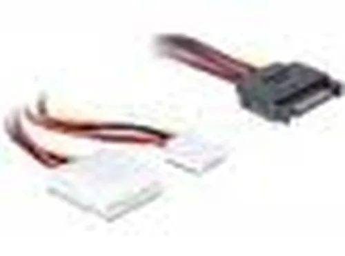 Delock Stromkabel SATA - Molex/Floppy 30 cm - Kabeltyp: Adapterkabel - Winkelstecker: Nein - Stromanschluss Seite A: SATA - Stromanschluss Seite B: Floppy - Molex - Kabellänge: 30 cm