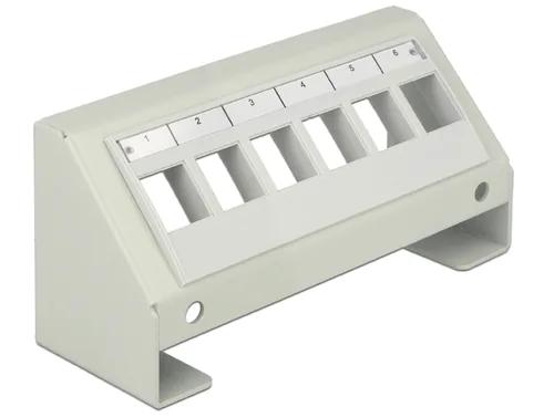 DELOCK Keystone Halterung 6 Keystone Ports Multimedia grau