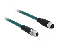 Delock Netzwerkkabel M12 X-kodiert 8 Pin Stecker zu Buchse PUR (TPU) 1 m