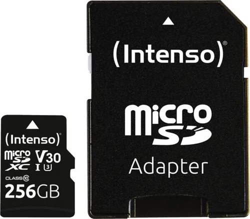 INTENSO Micro SDXC Card PRO 256GB 3433492 with adapter, UHS-I