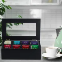 Relaxdays 10047510 tea box Acrylic, Bamboo