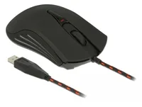 Delock Gaming-Maus 12531 USB 4800 dpi - Maus-Typ: Standard - Maus Features: Programmierbare DPI-Einstellung - Umschaltbare DPI-Auflösung - Beleuchtung - Programmierbare Tasten - Scrollrad - Bedienungsseite: Universal - Detailfarbe: Rot - Schwarz - Verbind
