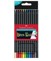 FABER-CASTELL Farbstifte Black Edition 116412 neon Farben ass. 12 Stück