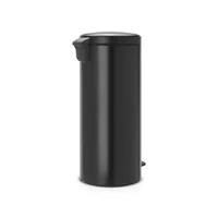 Brabantia Treteimer NewIcon 30 l, Matt Black - Fassungsvermögen: 30 l - Anzahl Behälter: 1 - Detailfarbe: Schwarz - Form: Rund - Material: Edelstahl