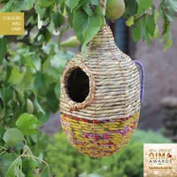 Wildlife World Artisan Nistkorb Shesali Oval - Tierart: Vogel - Produkttyp: Nistkasten - Detailfarbe: Beige - Mehrfarbig