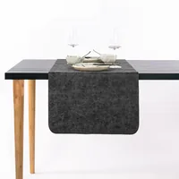 Tiseco Tischdecke Truman 45 cm x 145 cm, Schwarz - Material: Kunstleder - Produktart: Tischläufer - Motiv: Ohne Motiv - Detailfarbe: Schwarz - Breite: 45 cm - Länge: 145 cm