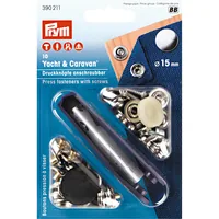 Prym Druckknöpfe Caravan 15 mm, 10 Stück - Detailfarbe: Silber