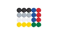 Maul Haftmagnet MAULpro 20 x Ø 15 mm Assortiert - Detailfarbe: Gelb - Grün - Blau - Grau - Rot - Schwarz - Weiss - Verpackungseinheit: 20 Stück - Haftkraft: Leicht haftend