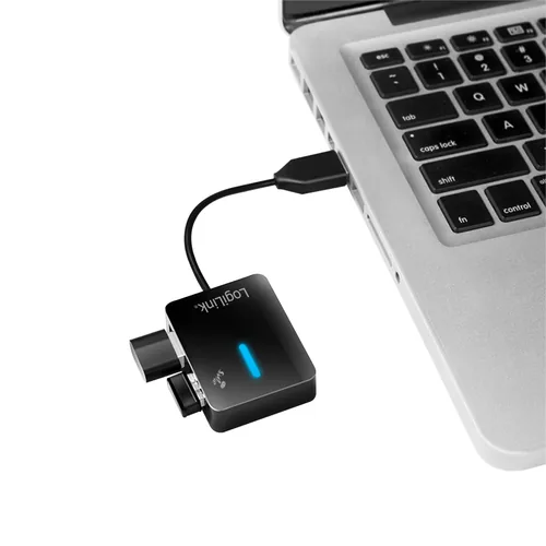 LogiLink UA0139 interface hub USB 2.0 Type-A 480 Mbit/s Black