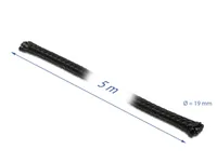 Delock Kabelschlauch 5m x 19 mm Schwarz - Detailfarbe: Schwarz - Breite: 19 mm - Länge: 5 m - Produkttyp: Kabelschlauch - Ausstattung Kabelmanagement: Zuschneidbar - Wiederverwendbar - Elastisch - Verpackungseinheit: 1 Stück