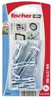 Fischer Hohlraumdübel  HM 5 x 37 H, 4 Stück - Bohrdurchmesser: 10 mm - Länge: 37 mm - Verpackungseinheit: 4 Stück - Für Material: Spanplatten - Sperrholz - Gipsfaserplatten - Gipskarton - Set: Ja