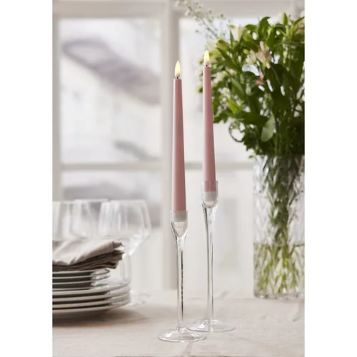 Star Trading LED-Stabkerzen Set Dinner Candy 2 pack, Warmweiss – Rosa - Betriebsart: Batteriebetrieb - Fernbedienung: Nein - Aussenanwendung: Nein - Höhe: 26 cm - Timerfunktion: Ja - Set: Ja