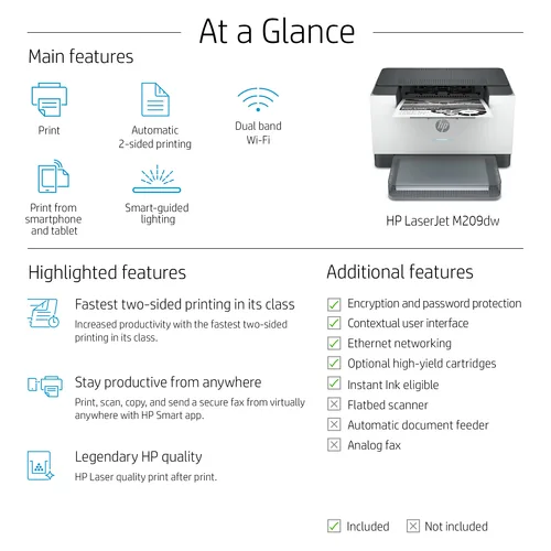 HP LaserJet M209dw Printer
