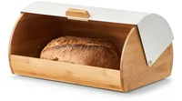 Zeller Present 25366 bread box Rectangular Bamboo, White Bamboo, Metal