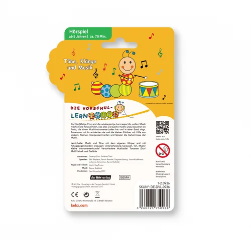 Kekz Audiochip Die Vorschul-Lernraupe - Produkttyp: Hörbuch - Sprache: Deutsch - Altersempfehlung ab: 5 Jahren - Altersgruppe: Kinder