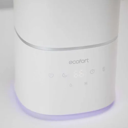 Ecofort Luftbefeuchter ecoQ HumidAir U400+ 55 m² - Typ: Luftbefeuchter - Funktionen: Automatikmodus - Beduften - Befeuchten - Einstellbarer Nebelauslass - Fernsteuerung über App - Hygrostat - Stimmungslicht - Timerfunktion - Ultraschallverneblung - WLAN-V