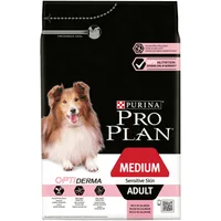 Purina Pro Plan Trockenfutter M Adult Sensitive Skin Lachs, 3 kg - Tierbedürfnis: Haut & Fell - Geschmacksrichtung: Fisch - Zertifikate: Keine Zertifizierung - Fleischsorte: Lachs - Futtereigenschaft: Keine besondere Futtereigenschaft - Produkttyp: Allein
