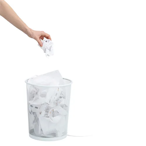 Zeller Present Papierkorb Mesh 15 l, Weiss - Anzahl Behälter: 1 - Detailfarbe: Weiss - Form: Rund - Fassungsvermögen: 15 l - Höhe: 34.5 cm - Material: Metall