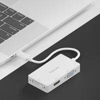 PureLink Multiadapter IS240 USB Type-C - HDMI/DVI/VGA, Weiss - Kabeltyp: Multiadapter - Videoanschluss Seite A: USB Type-C - Videoanschluss Seite B: HDMI - DVI-A - VGA