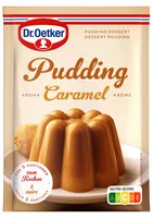 Dr.Oetker Pudding Caramel 88 g - Produkttyp: Pudding & Crèmes - Nährwertangabe pro: 100 g - Energiegehalt (in kj): 472 KJ - Energiegehalt (in kcal): 112 Kcal - Fett: 3 g - Gesättigte Fettsäuren: 1.8 g
