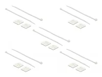 Delock Befestigungssockel 25 x 25 mm mit Kabelbinder L 300 x B 4,8 mm weiß