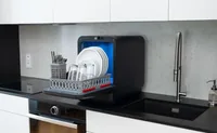 Daan Tech Tischgeschirrspüler Bob Schwar matt - Energieeffizienzklasse: Keine - Energieeffizienzklasse: F - Einbaunormen: Keine - Einbaumodell: Nein - Geräuschentwicklung in Betrieb: 43 dBA - Breite: 34 cm