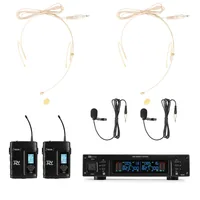 Power Dynamics Drahtlossystem PD220B UHF Dual-System 2x 80 Kanäle Schwarz - Anschlüsse: 6.3 mm Klinke - XLR - Betriebsart: Netzbetrieb - Frequenzbereich: 823 - 832 MHz - Signalverarbeitung: Digital - Wandlerprinzip: Dynamisch - Richtcharakteristik: Niere