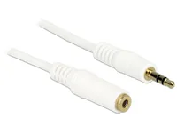 Klinkenverlängerungskabel 3,5 mm 3 Pin Stecker > Buchse 0,5 m weiß