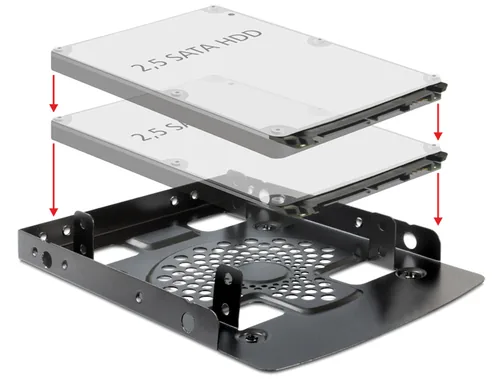 Delock Einbaurahmen 2x 2.5 - 3.5 - Zubehörtyp: HDD/SSD Montageset