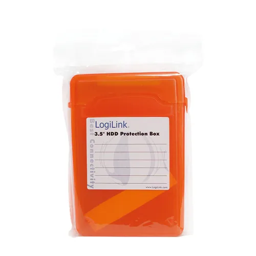 Logilink Festplatten Schutz-Box für 3,5 HDDs, orange