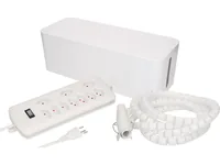 Max Hauri Kabelbox mit Steckerleiste 7x T13 Weiss - Breite: 155 mm - Länge: 400 mm - Tiefe: 138 mm - Anwendungsbereich: Indoor - Detailfarbe: Weiss