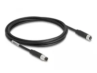 DeLOCK M8 4 pin Cable A-coded male to female PUR (TPU) 2 m