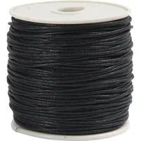 Creativ Company Baumwollband 1 mm, Schwarz, 40 m - Länge: 40 m - Durchmesser: 1 mm - Detailfarbe: Schwarz - Schmuckband-Art: Baumwollband