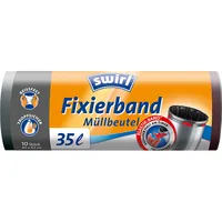 Swirl Müllbeutel mit Fixierband 35 l, 10 Stück - Parfümiert: Nein - Eigenschaften: Keine Eigenschaft - Verpackungseinheit: 10 Stück - Volumen: 35 l - Trageriemen: Ja - Material: Kunststoff
