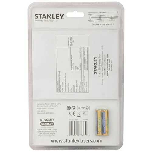 Stanley Infrarot-Messgerät STHT0-77365 - Anwendungsbereich: Bauwesen - Elektrotechnik - Temperaturmessung - Typ: Infrarot-Messgerät - Detailfarbe: Gelb - Schwarz